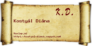 Kostyál Diána névjegykártya